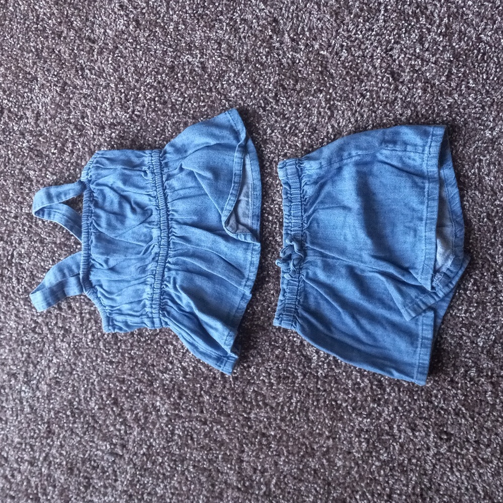 Blue Jean short set 18-24 month old navy